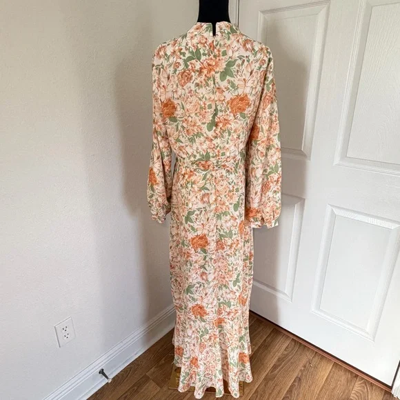 Urban Modesty Maxi dress large floral prairie modest long sleeve boho - Picture 6 of 13